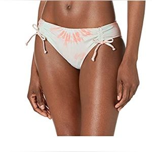 Roxy Juniors Nautilus Peach Tie Dye Hipster Bikini Bottoms - L